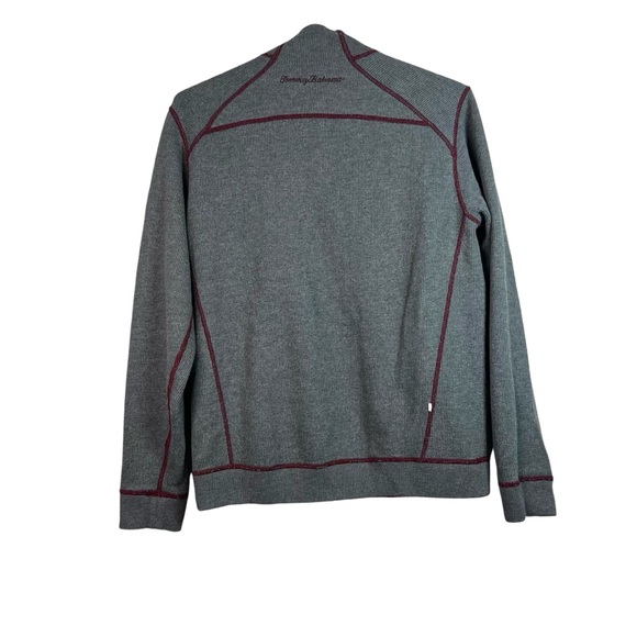 Tommy Bahama Mens Reversible Gray Red Long Sleeve Mock Neck Sweater Size S - Picture 8 of 11